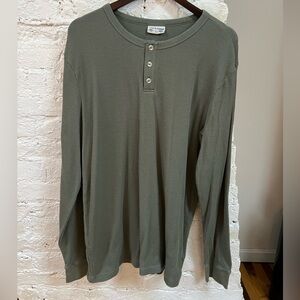 Life is Good Men's Green Henley. Size L